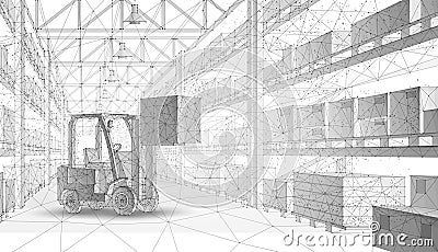 Digital warehouse. Vector Illustration