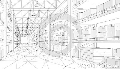 Digital warehouse. Vector Illustration