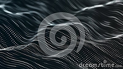 Digital wave with meny dots. Abstract backdrop of dynamic wave. Technology or science banner. 3d Stock Photo