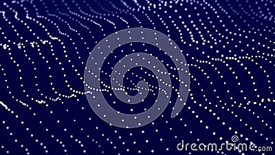 Digital wave with meny dots. Abstract backdrop of dynamic wave. Technology or science banner. 3d Stock Photo