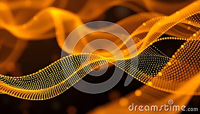 Digital weave lines connecting network dots and weave lines abstract background Stock Photo