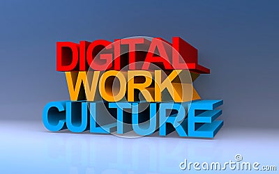 digital work culture blue Stock Photo