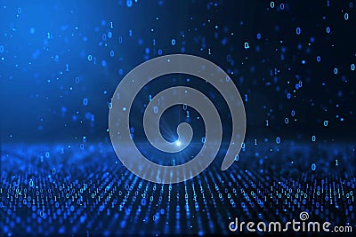 Digital world concept computer generated blue binary background Stock Photo