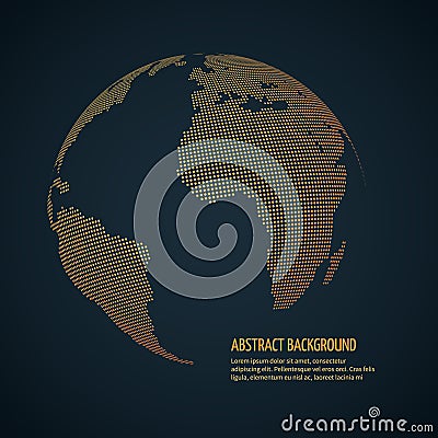 Digital world globe, cyberspace universe earth. data international, globalization vector concept Vector Illustration