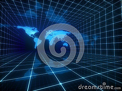 Digital world map Stock Photo