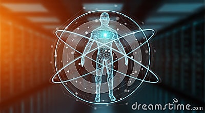 Digital x-ray human body scan background interface 3D rendering Stock Photo