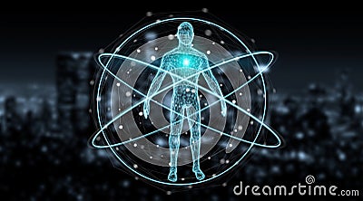 Digital x-ray human body scan background interface 3D rendering Stock Photo