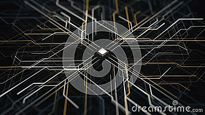 Digitalization concept, turning on touch screen button and activating futuristic artificial intelligence. Animation Stock Photo