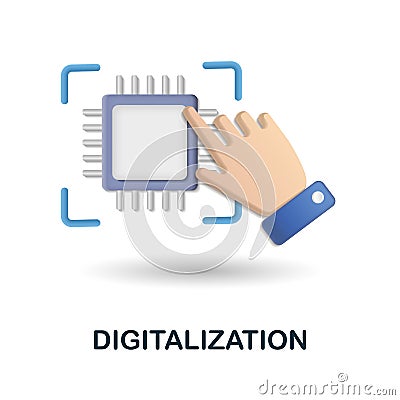 Digitalization icon. 3d illustration from digitalization collection. Creative Digitalization 3d icon for web design Vector Illustration