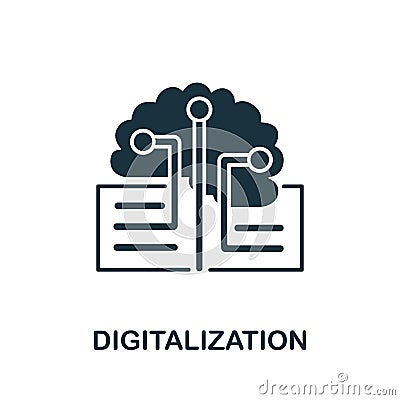 Digitalization icon. Simple line element Digitalization symbol for templates, web design and infographics Stock Photo