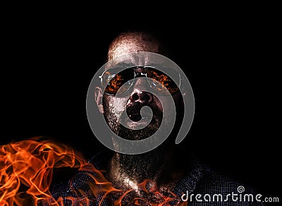 The arsonist in action Stock Photo