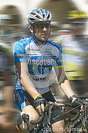 Digitally altered view of Lance Armstrong (#120) competing in Ojai, CA Editorial Stock Photo