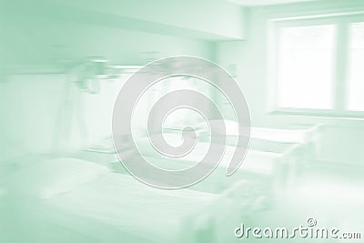 Digitally composite image of beds in hospital Stock Photo