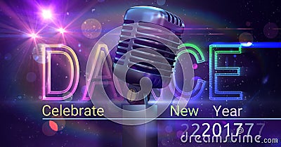 Digitally composite image 3D of 2017 new year and microphone Stock Photo