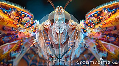 A digitally enhanced image of a moths antenna with a surreal and otherworldly appeal showcasing the beauty and Stock Photo