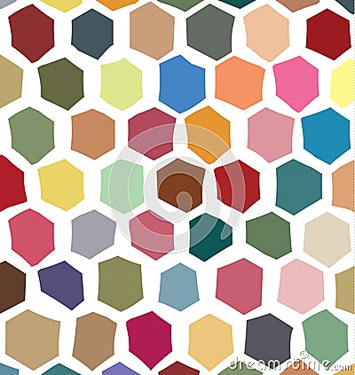 Digitally created, irregular hexagons based colorful pattern Stock Photo