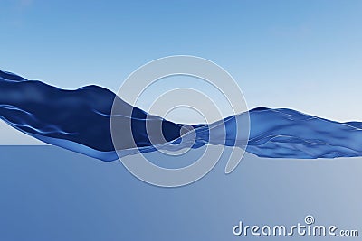 Digitally generated 3D abstract blue floating wave background Stock Photo
