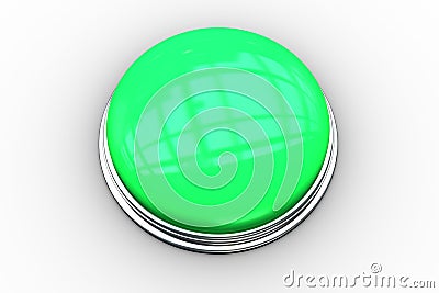 Digitally generated green push button Stock Photo
