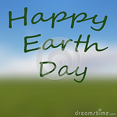 Digitally generated Happy Earth Day on blur back vector Vector Illustration