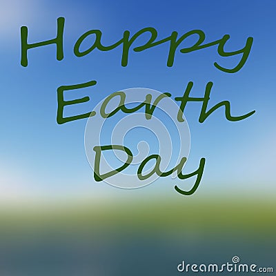 Digitally generated Happy Earth Day on blur back vector Vector Illustration