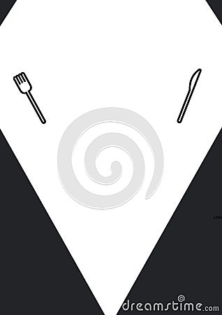 Digitally generated image of fork and knife icons against blue background Cartoon Illustration