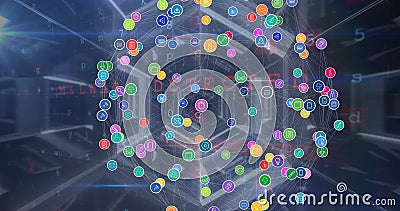 Digitally generated image of global connections with computer network and malware text Stock Photo