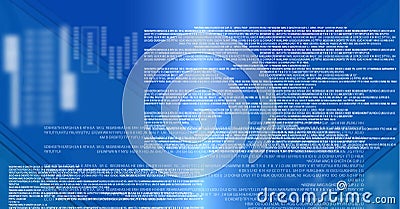 Digitally generated image of statistical data processing against blue gradient background Stock Photo