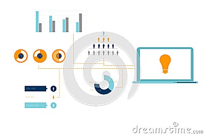Digitally generated orange and blue business infographic Stock Photo