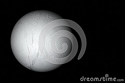 Enceladus, the moon of Saturn - Solar System Stock Photo
