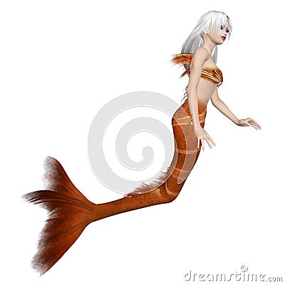 Mermaid with white hair Stock Photo