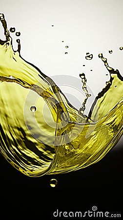A digitally rendered olive engine oil splash, isolated with a clipping path Stock Photo