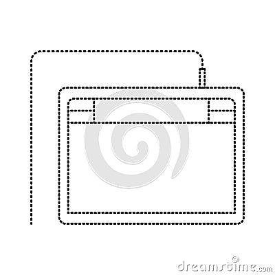 Digitizer tablet icon in black dotted contour Vector Illustration