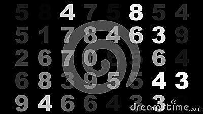 Digits in abstract exploring dynamic numbers and random numerical data on black texture for software development and data science Stock Photo