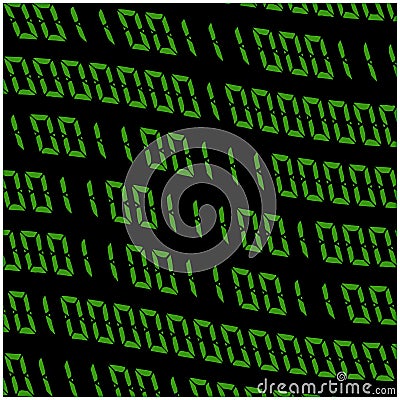 0,1 digits vector wallpaper. Green Binary code on black background. Digital matrix abstract technology illustration. Vector Illustration