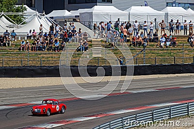 Spectators at Historic Vehicles Race in Dijon Editorial Stock Photo