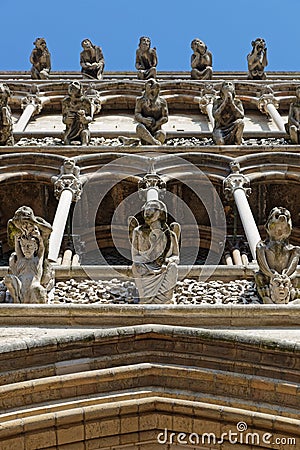Gargoyles of Notre Dame in Dijon Editorial Stock Photo