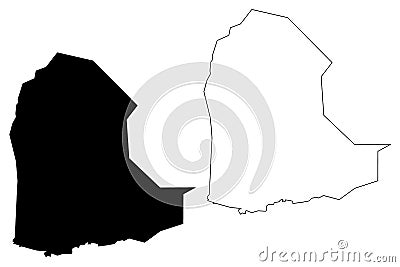 Dikhil Region Republic of Djibouti, Horn of Africa, Gulf of Aden map vector illustration, scribble sketch Dikhil map Vector Illustration