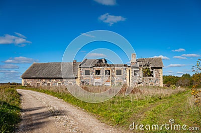 Dilapidated farmhouse on a long abandoned farm Editorial Stock Photo