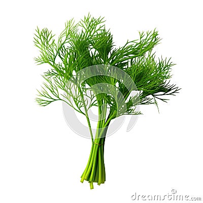 Dill fresh bunch isolated on white trnsparent Stock Photo