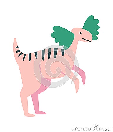 Dilophosaurus Dinosaur Standing Vector Illustration