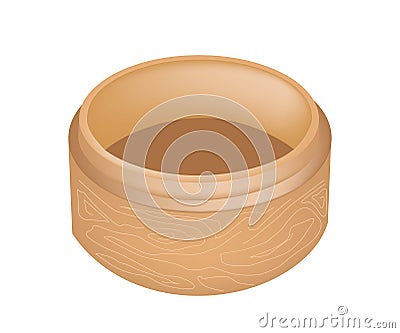 Dim Sum Bamboo Basket on White Background Vector Illustration