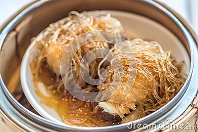 Dim sum Sea Bass with vermicelli Stock Photo