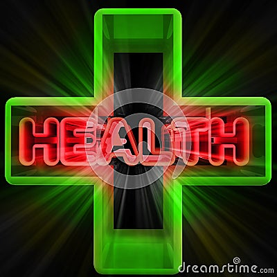 Dimensional green medical cross advertising banner Cartoon Illustration