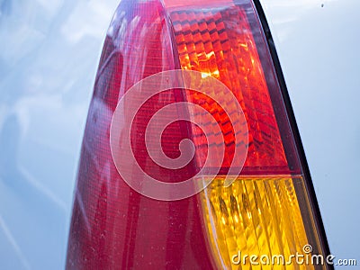Dimensional headlights and taillights of the car Stock Photo