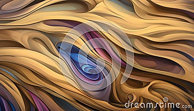 Dimensional Portal. Beautiful abstract yellow painting with colorful waves. Dynamic forms. Chaotic background. Stock Photo