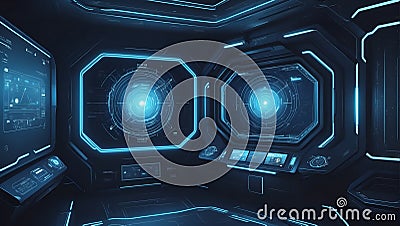 dimensional shift: a futuristic web interface in vector art. ai generated Cartoon Illustration