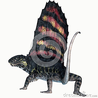 Dimetrodon Permian Reptile Tail Stock Photo