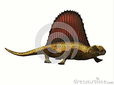Dimetrodon Reptile Profile Stock Photo