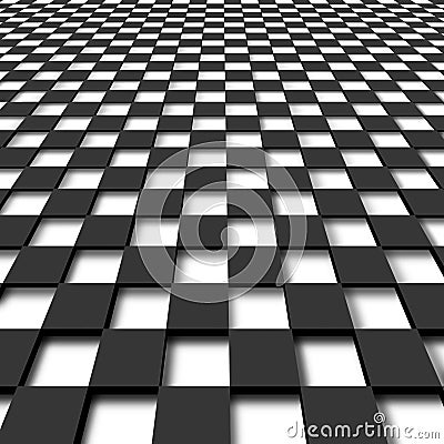 Diminishing monochrome checker pattern Stock Photo