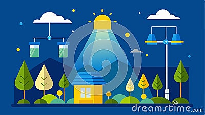 Dimmable Lighting A system with dimmable lights that can create a more natural lighting effect and reduce energy usage Vector Illustration
